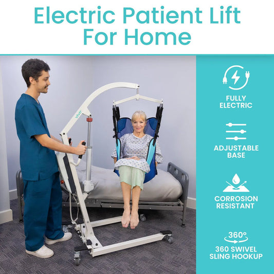 Electric Full Body Patient Lift w Free Sling and Battery